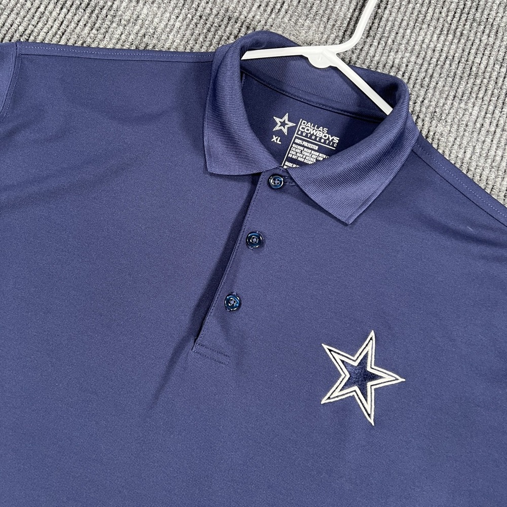 Dallas Cowboys Polo Shirt Mens XL Extra Large Blue Short Sleeve NFL Football Dak